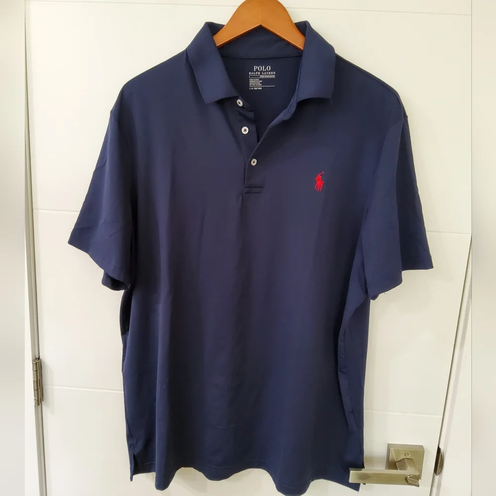 Polo by Ralph Lauren Performans Men's Navy Polo Shirt Size L